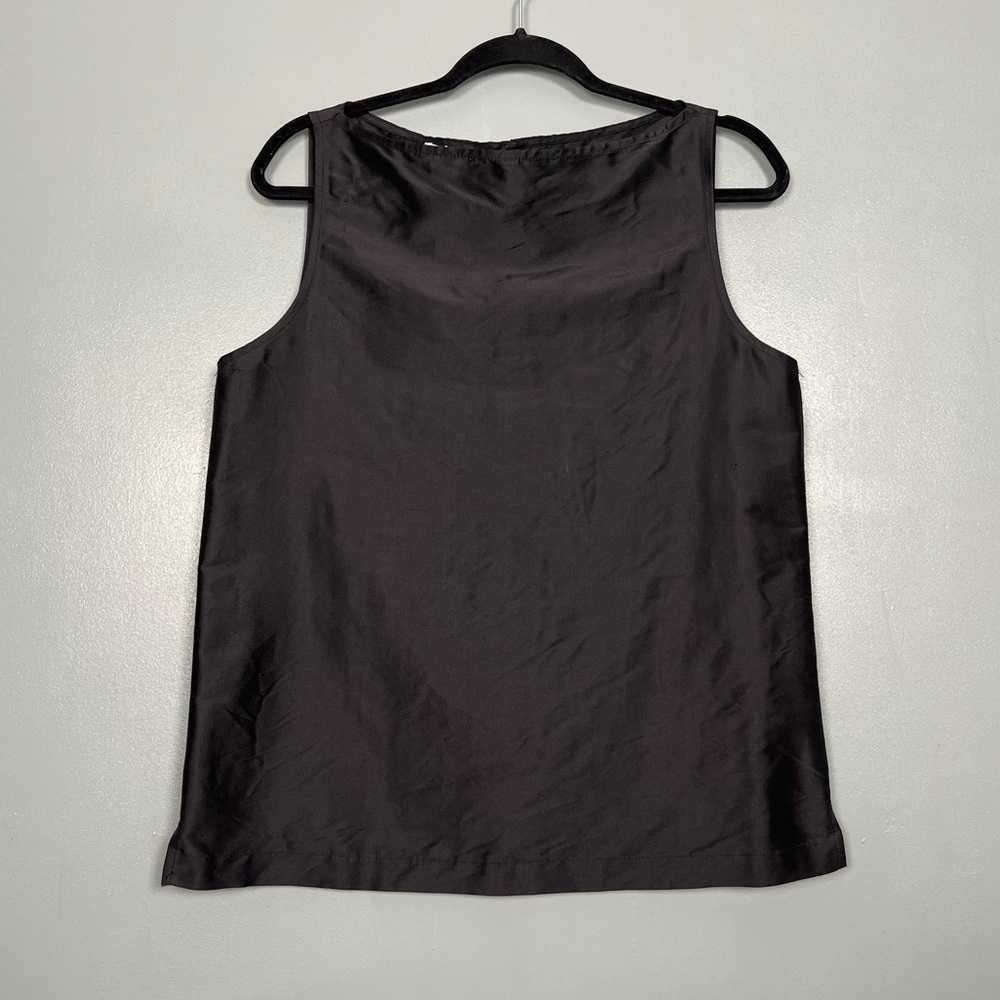 DONNI. Black Satin Tank Top